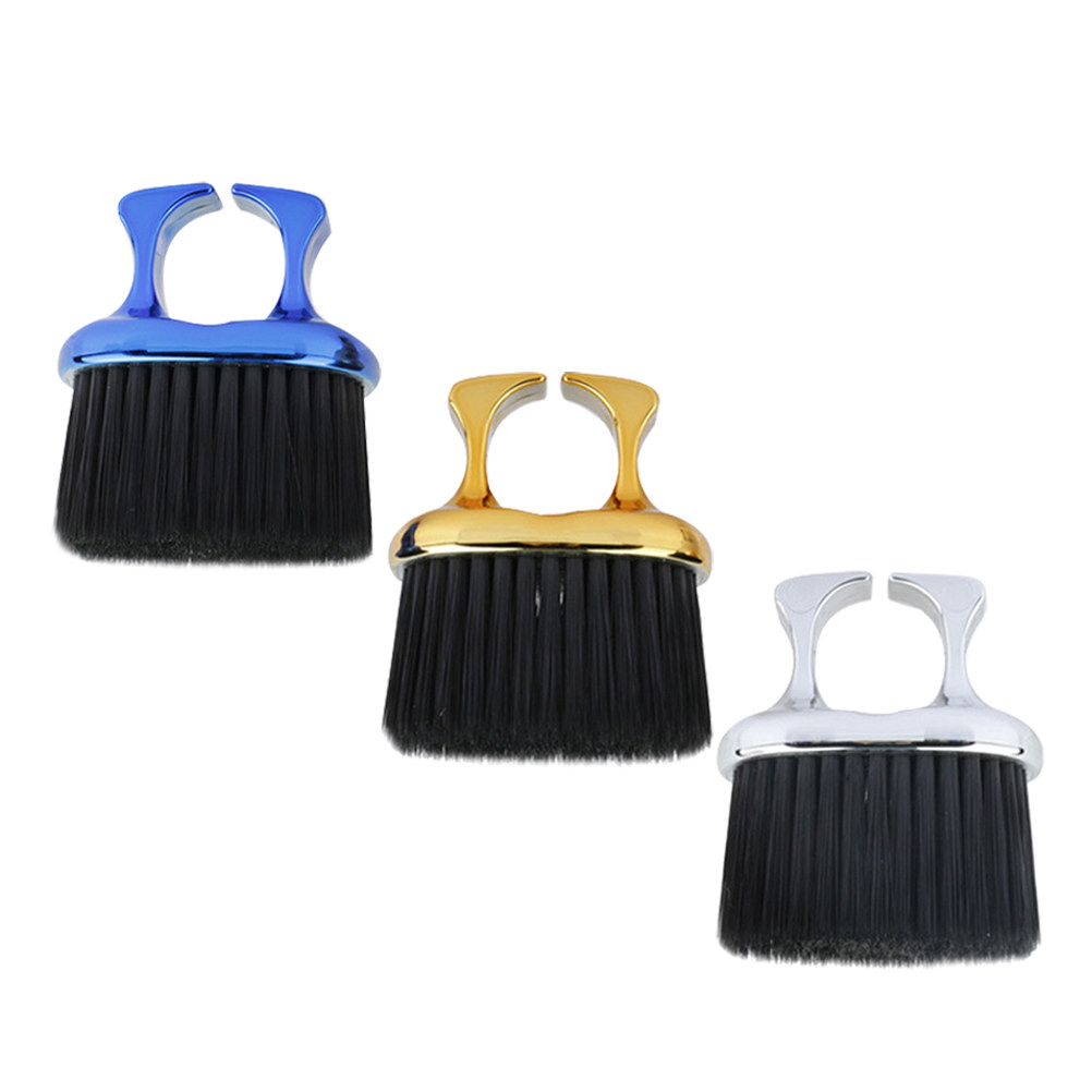 Men Grooming Home - 3個入りプロ用理髪師ネックダスターブラシセット、ひげブラシ、オープンリングデザイン、男性用ヘアクリーニングツール、グルーミング、旅行、家庭用