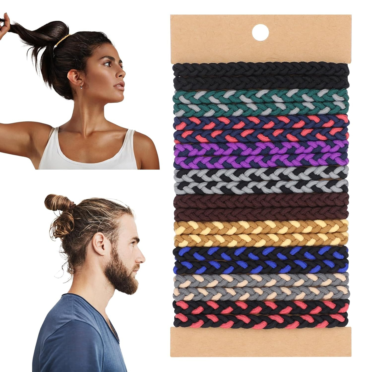 Men'S Grooming Tape - 10 個ボヘミアンヘアタイブレスレットダメージなしヘアゴムバンドポニーテールホルダー女の子女性男性用厚い/薄いアクセサリーギフト