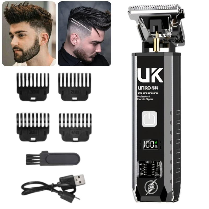 Men'S Grooming Blade - T9ヘアクリッパー メンズ コードレス バリカン 4種類のコーム付き ブラシ