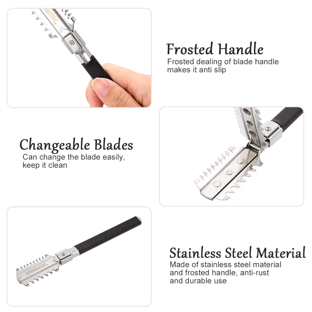 ダブルエッジシェービングヘアカットかみそりナイフの刃手動ヘア - Men'S Grooming Hair のレビューと価格
