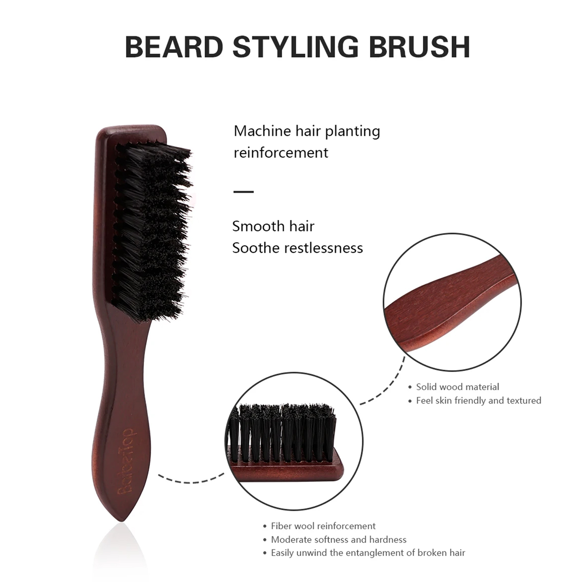 理髪店木製ハンドル猪毛ひげブラシ軟毛クリーニングブラシ壊れ毛 - Men'S Grooming Hair のレビューと価格