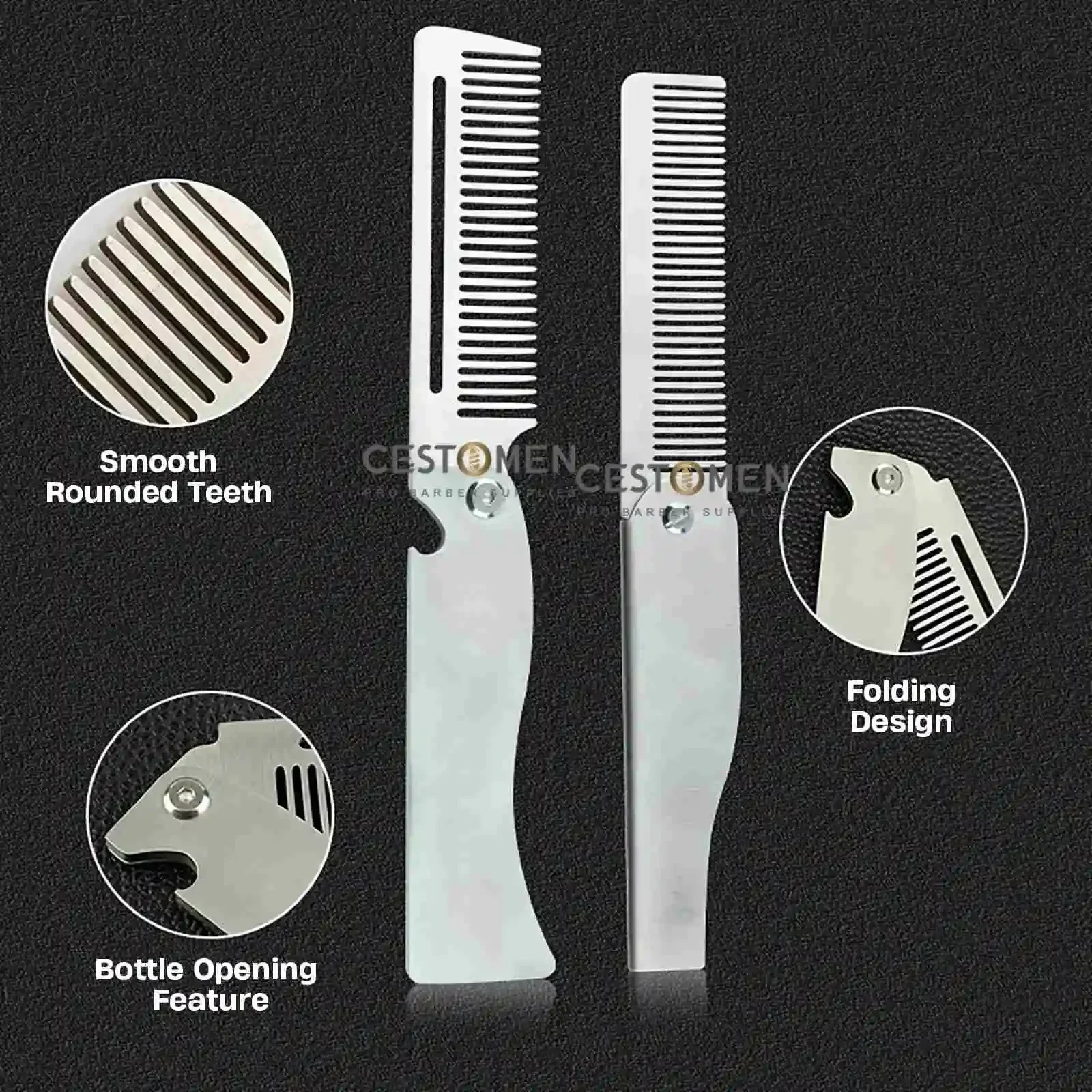 新型1/2個入り携帯用スチールコーム折りたたみ式ポケット髭コ - Men'S Grooming Hair のレビューと価格
