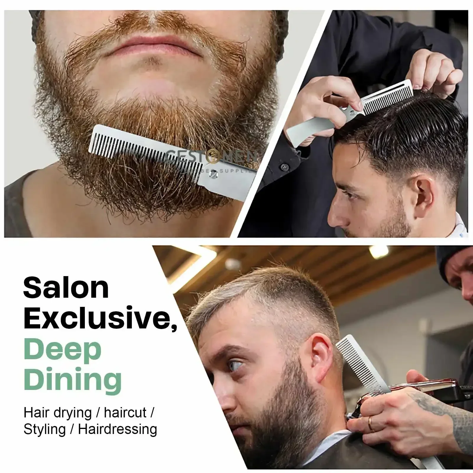 新型1/2個入り携帯用スチールコーム折りたたみ式ポケット髭コ - Men'S Grooming Hair のレビューと価格