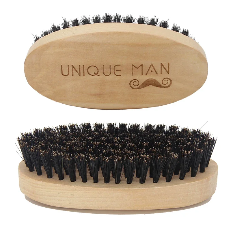 木製髪ひげブラシ男性用天然木櫛猪毛口ひげブラシ旅行男性の波ブ - Men'S Grooming Hair のレビューと価格