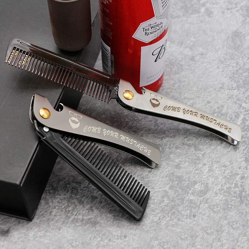 折りたたみ式男性用ヘアスタイリングコーム デュアル歯デザイン - Men Grooming Home のレビューと価格