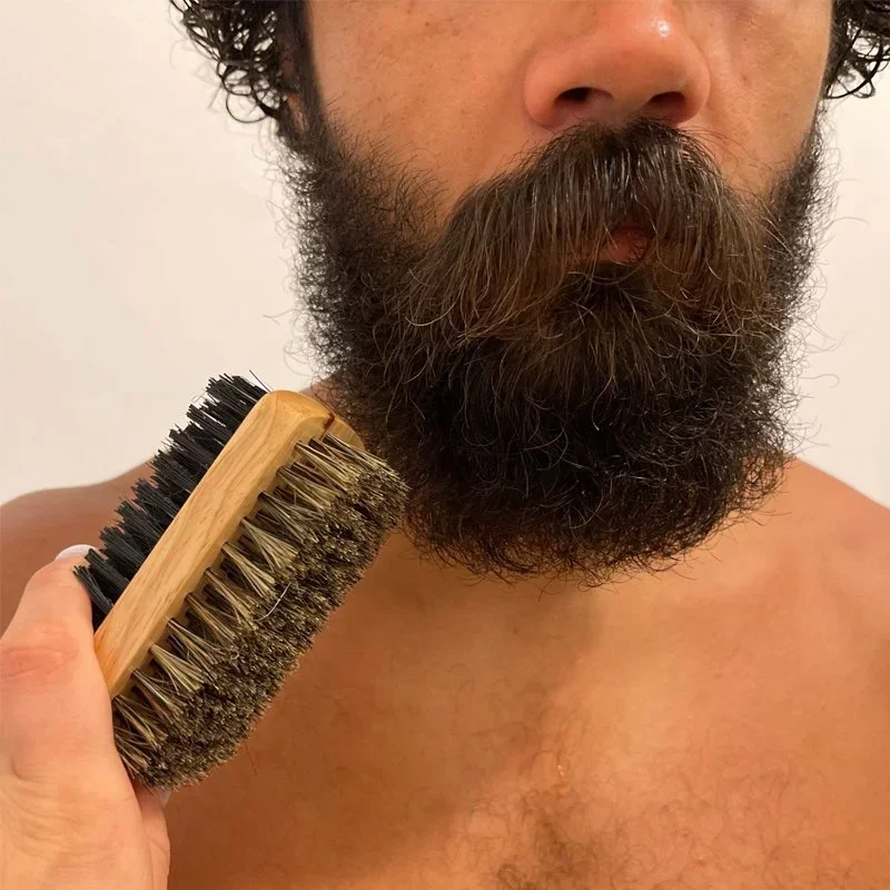 天然木製ハンドルと毛が付いたひげブラシ、男性のグルーミングと - Men'S Grooming Essentials のレビューと価格