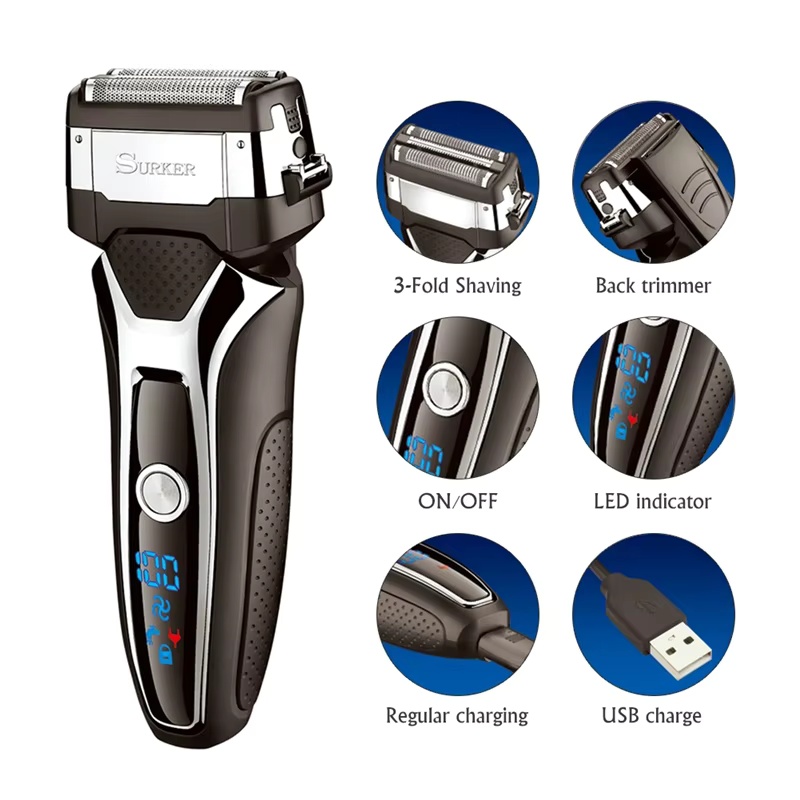Surker 電気シェーバー男性用充電式インテリジェント往復 - Men'S Grooming Blade のレビューと価格